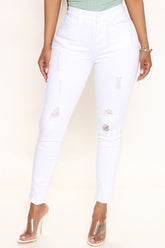 Booty Booty Push Up Skinny Jeans - White Ins Street
